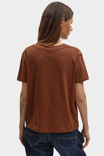 Футболка хлопковая коричневая Pepe Jeans