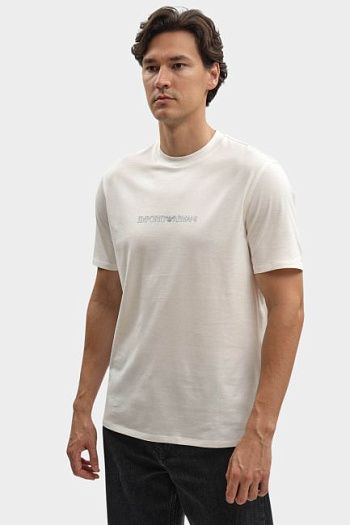 Футболка хлопковая белая Emporio Armani