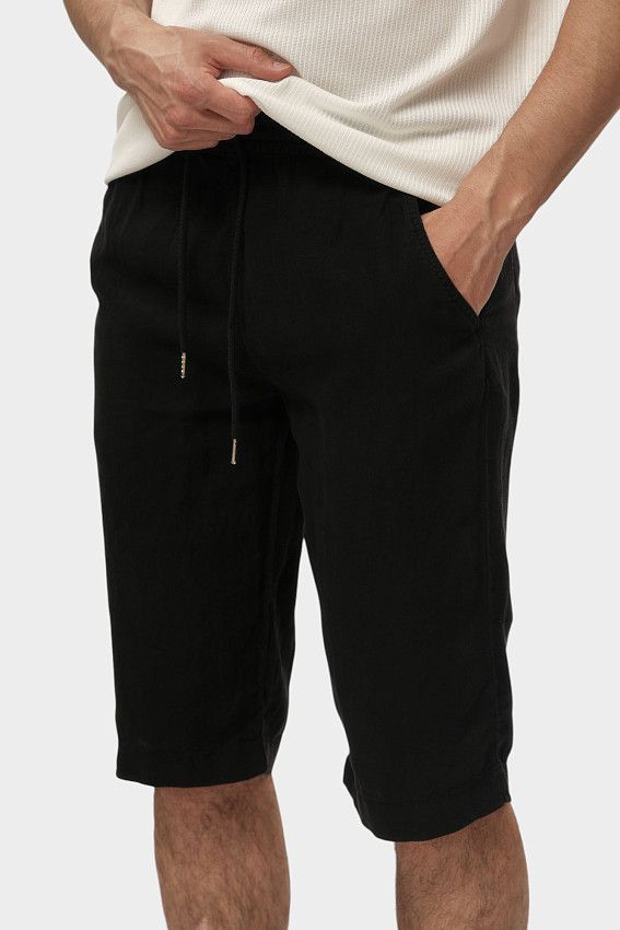Шорты льняные Karl Lagerfeld Черный