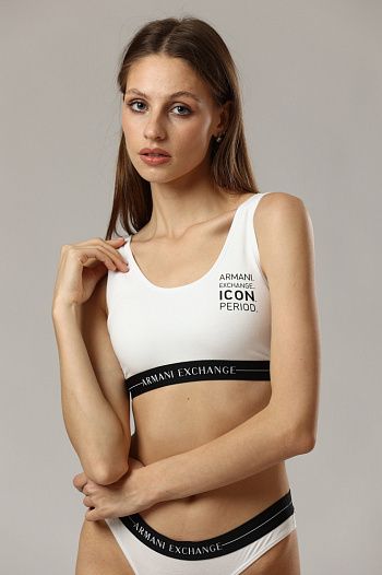 Топ хлопковый белый Armani Exchange