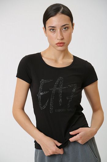 Футболка хлопковая черная EA7