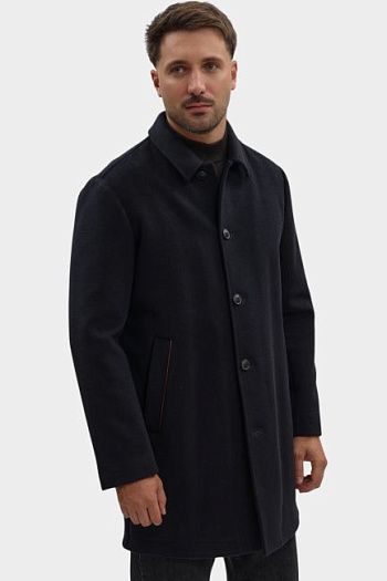 Пальто шерстяное черное Trussardi