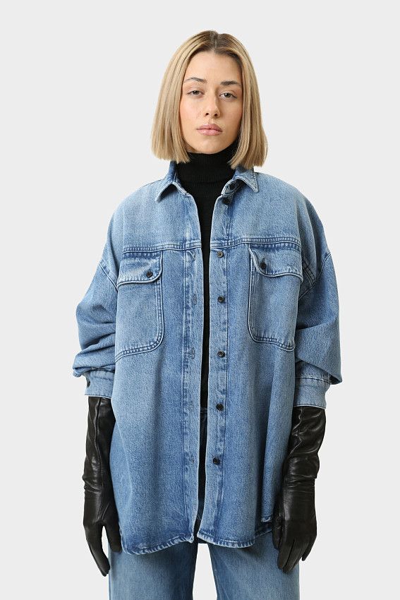 Рубашка с длинным рукавом Mustang Синий