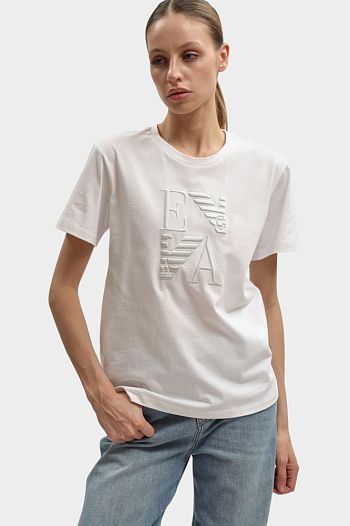 Футболка хлопковая белая Emporio Armani