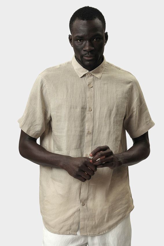 Рубашка льняная Armani Exchange Бежевый