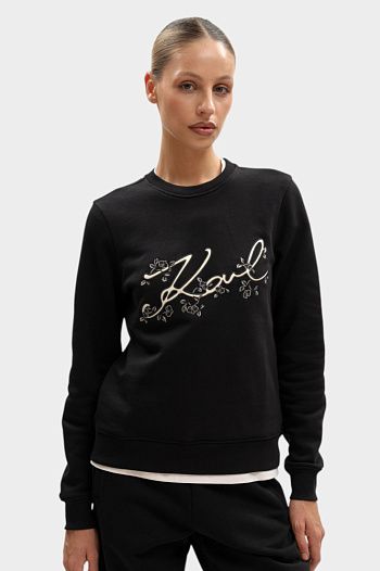 Свитшот хлопковый черный Karl Lagerfeld