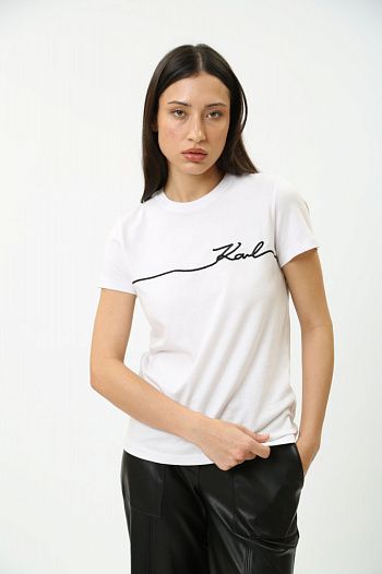 Футболка хлопковая белая Karl Lagerfeld