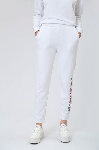 Брюки спортивные хлопковые белые Armani Exchange