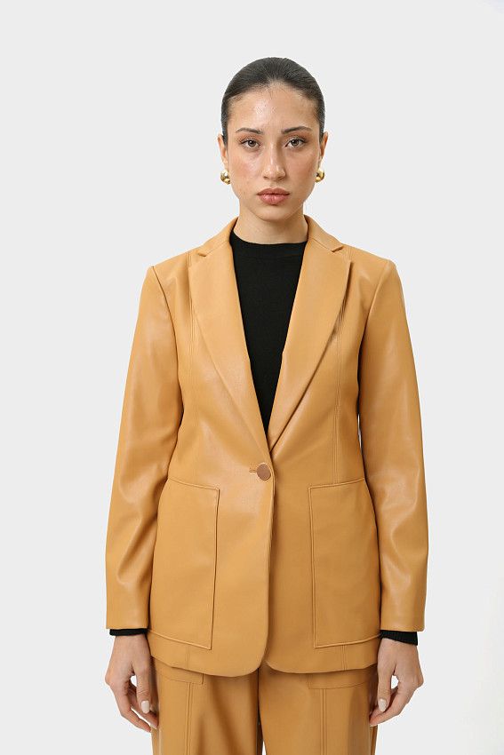 Пиджак кожаный Armani Exchange Коричневый