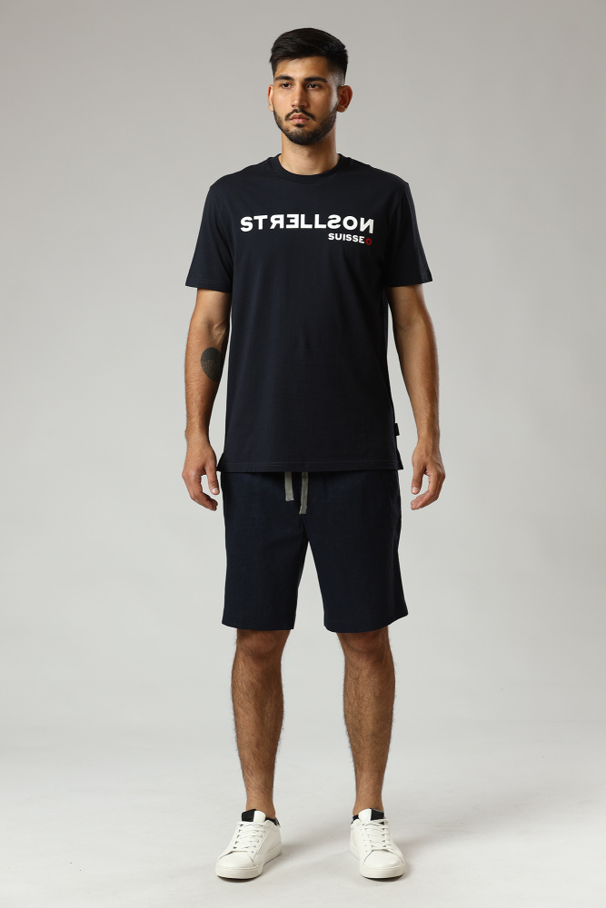 30032097_10013342 Шорты льняные Strellson Синий