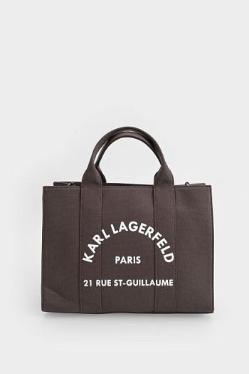 Сумка тоут хлопковая коричневая Karl Lagerfeld