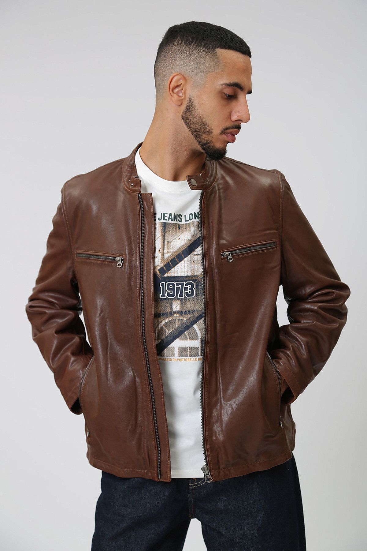 Куртка кожаная Pepe Jeans Коричневый