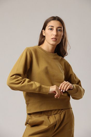 Свитшот хлопковый коричневый Trussardi
