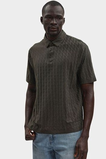 Поло с коротким рукавом хлопковое хаки Armani Exchange
