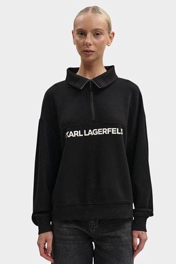 Свитшот из вискозы черный Karl Lagerfeld