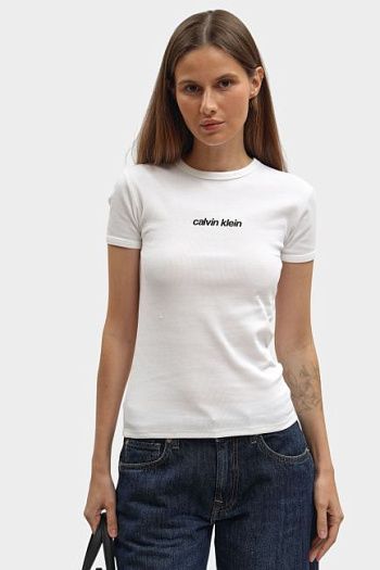 Футболка хлопковая белая Calvin Klein Jeans