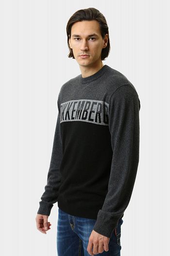 Джемпер из вискозы черный Bikkembergs