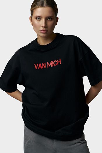 Футболка хлопковая черная Van Mich