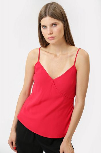 Топ из вискозы красный  Armani Exchange