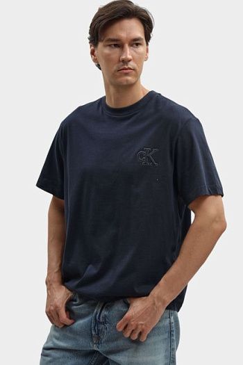 Футболка хлопковая синяя Calvin Klein Jeans