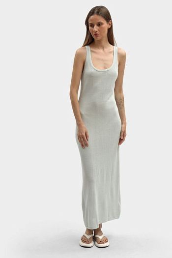 Платье макси льняное бежевое Calvin Klein Jeans