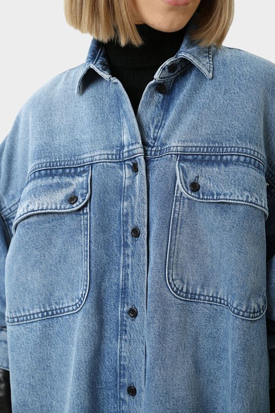 Рубашка с длинным рукавом Mustang Синий