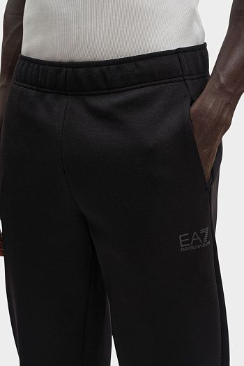 Брюки хлопковые черные EA7