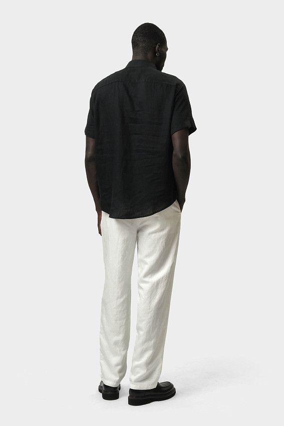 Рубашка льняная Armani Exchange Черный