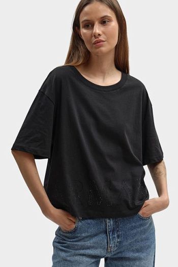 Футболка хлопковая черная Armani Exchange
