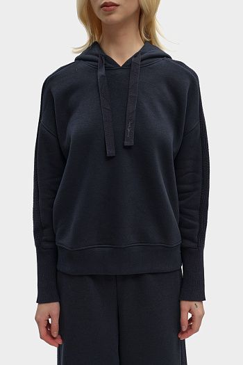 Толстовка хлопковая синяя Emporio Armani