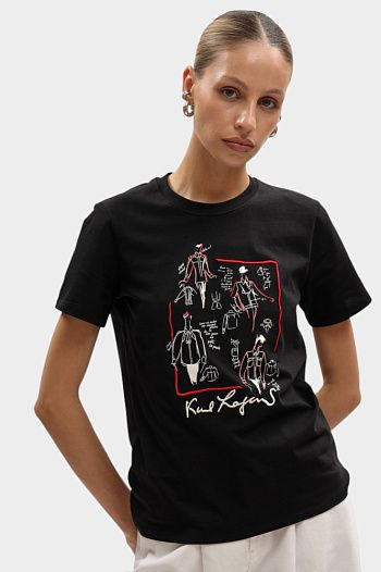 Футболка хлопковая черная Karl Lagerfeld