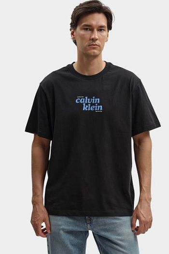 Футболка хлопковая черная Calvin Klein Jeans