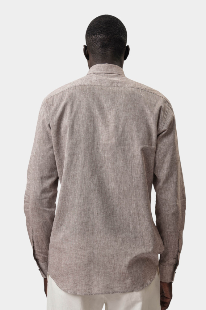 552627_605000 Сорочка льняная Karl Lagerfeld Коричневый