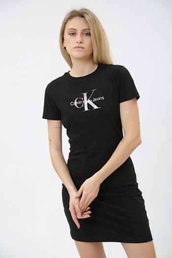 Платье хлопковое черное Calvin Klein Jeans