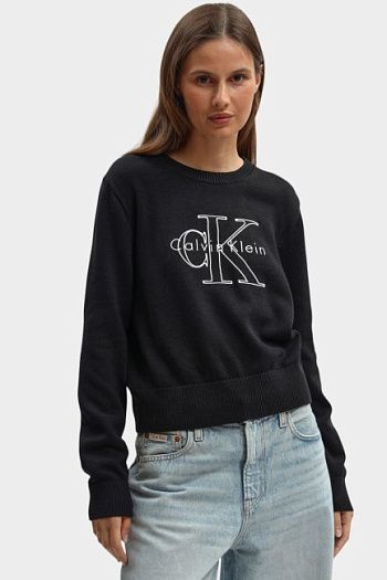 Джемпер хлопковый черный Calvin Klein Jeans