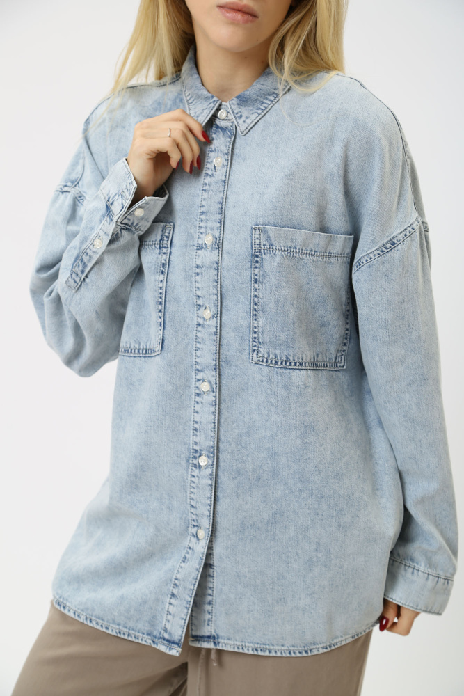 1015250-5000 блузка джинсовая д/р mustang 