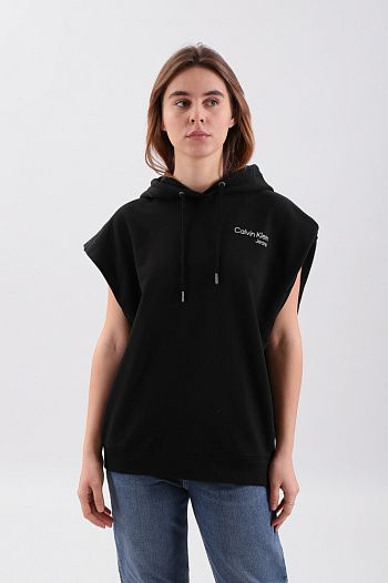 Худи хлопковое черное  Calvin Klein Jeans