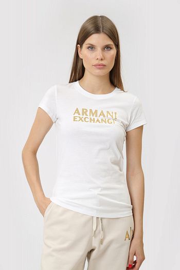 Футболка хлопковая белая Armani Exchange
