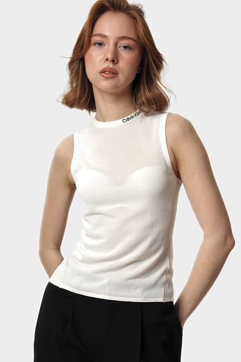 Топ из вискозы белый  Calvin Klein Jeans