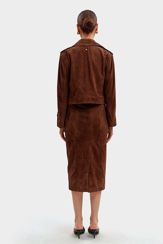 Юбка кожаная Armani Exchange Бежевый