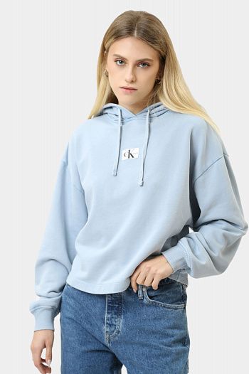 Худи хлопковое голубое  Calvin Klein Jeans