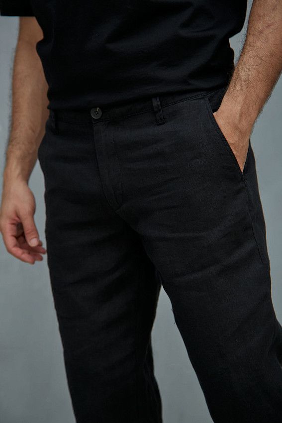 Брюки льняные Van Mich Черный
