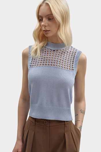 Топ хлопковый голубой Armani Exchange