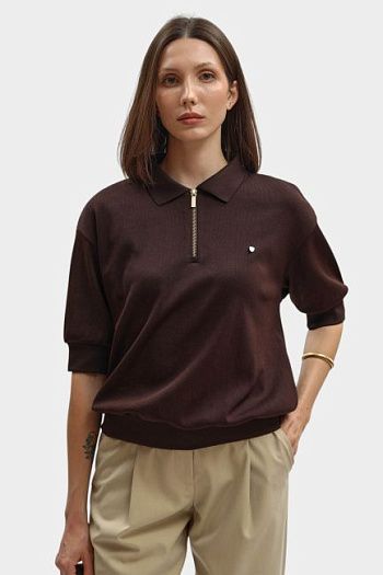 Поло с коротким рукавом коричневое Armani Exchange