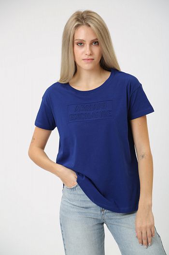 Футболка хлопковая синяя Armani Exchange
