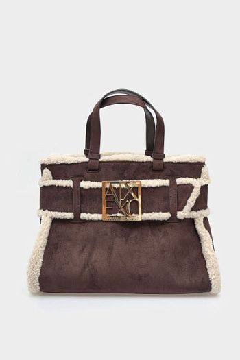 Сумка-тоут коричневая Armani Exchange