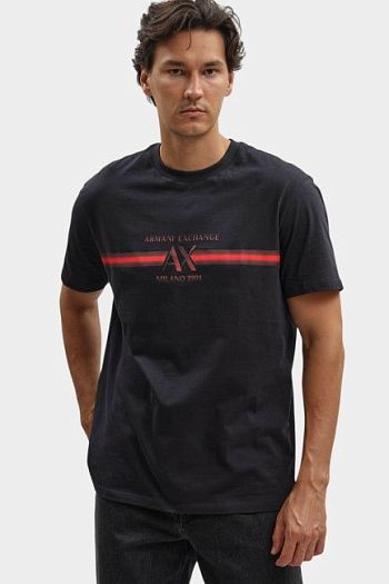 Футболка хлопковая черная Armani Exchange