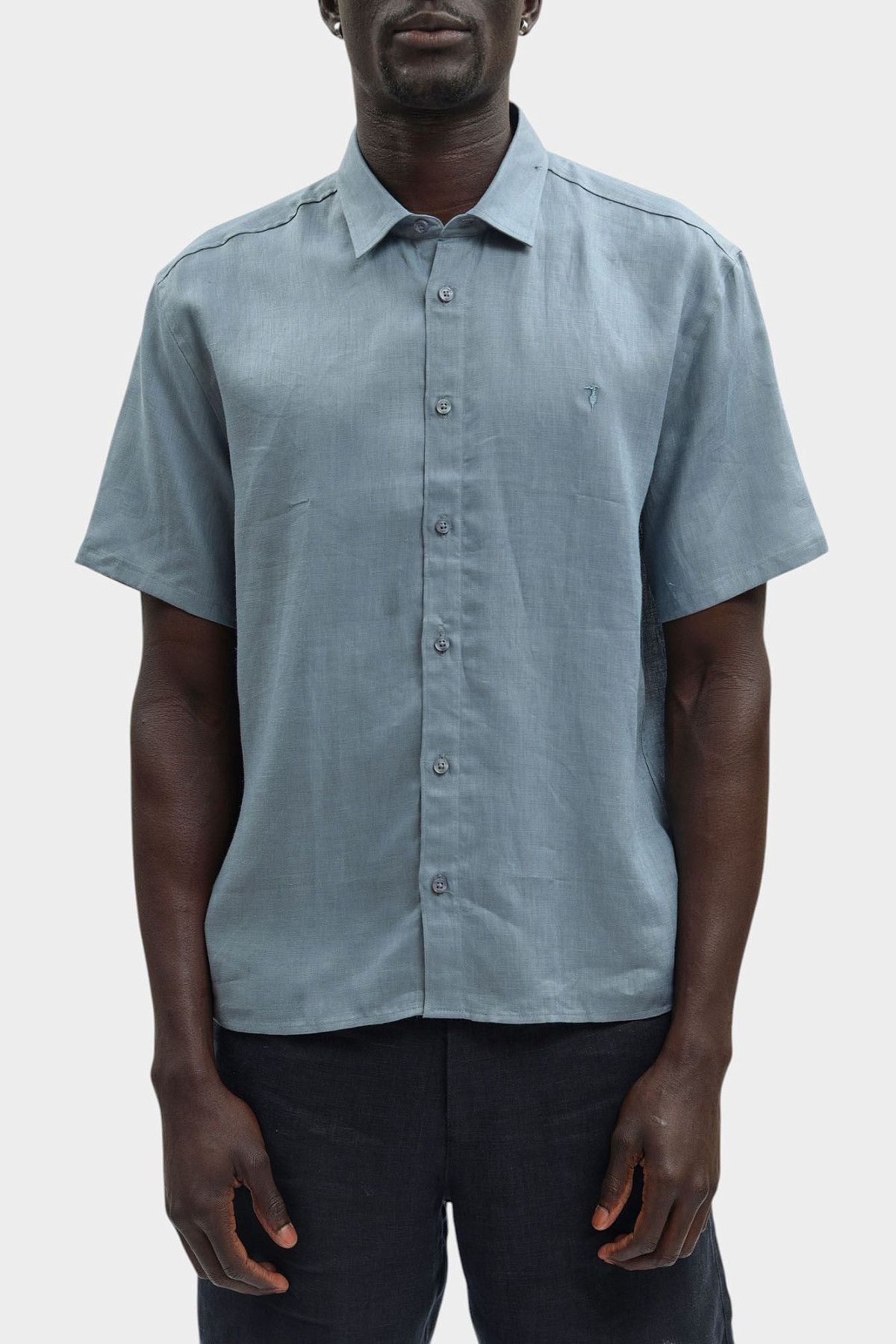 Рубашка льняная Trussardi Синий