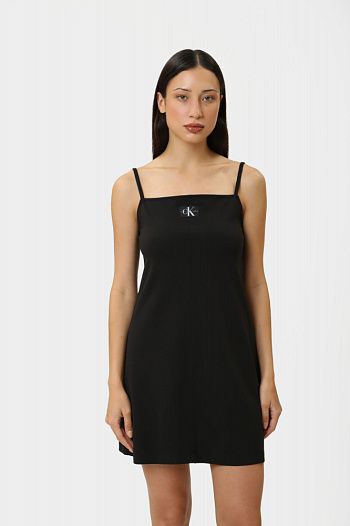 Платье из вискозы черное  Calvin Klein Jeans