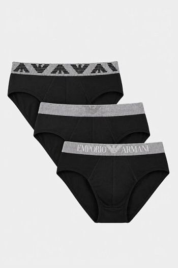 Комплект трусов хлопковый черный Emporio Armani